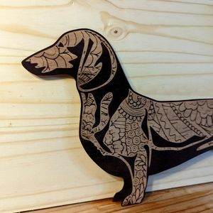 Laser Engraved Wooden Dachshund Wall Decor